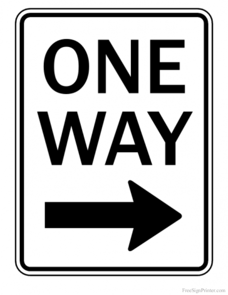 one way road sign