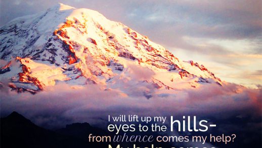 snowy mountains with the text of Psalm 121