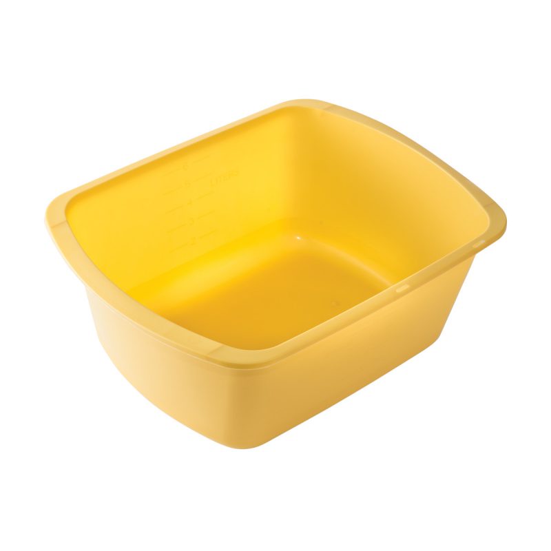 inexpensive yellow plastic wash basin